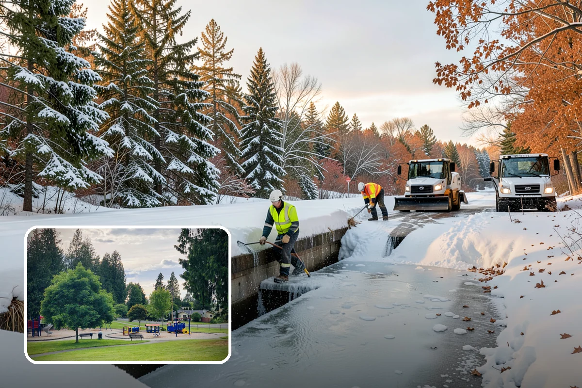 Roof Access Snow Clearing in Bonney Lake, Pierce County, WA - Keeps rooftop equipment serviceable through winter