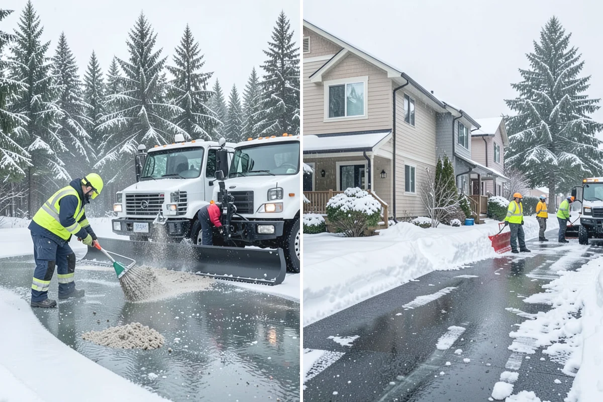 Roof Access Snow Clearing in Bonney Lake, Pierce County, WA - We assess the access route, ladder, and hatch condition