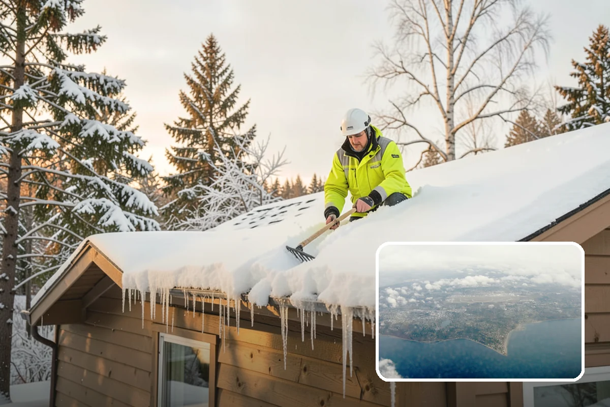 Roof Access Snow Clearing in Burien, King County, WA - Keeps rooftop equipment serviceable through winter