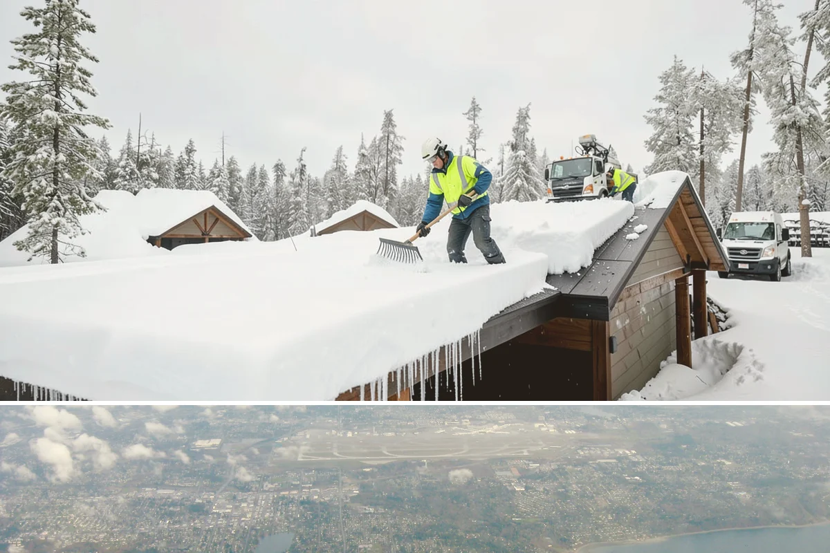 Roof Access Snow Clearing in Burien, King County, WA - Roof access clearing is most needed after the heavy, wet snowfalls that occasionally blanket the lowlands from December through...