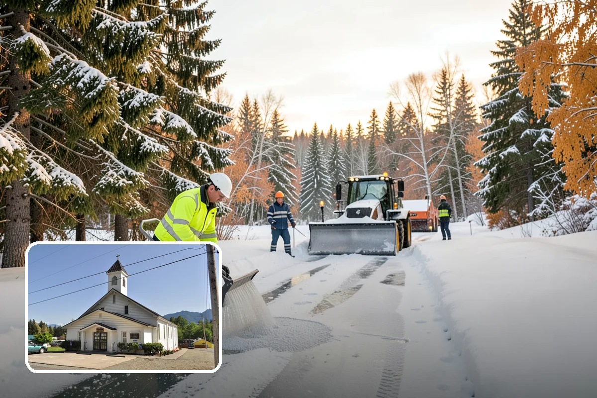 Roof Access Snow Clearing in Concrete, Skagit County, WA - Keeps rooftop equipment serviceable through winter