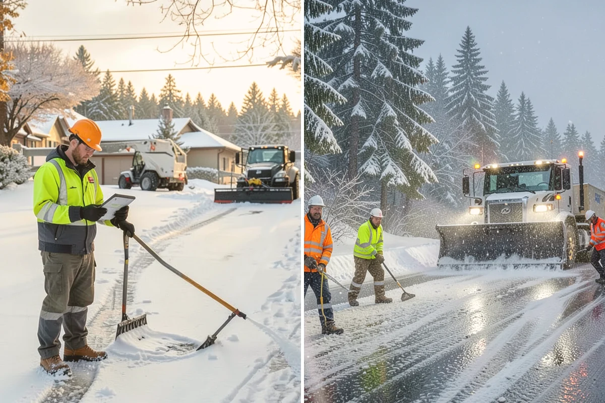 Roof Access Snow Clearing in Eatonville, Pierce County, WA - We assess the access route, ladder, and hatch condition