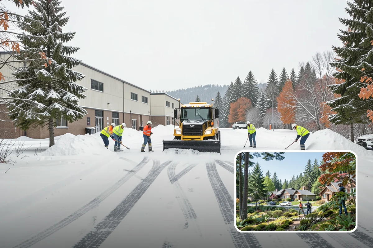 Roof Access Snow Clearing in Edgewood, Pierce County, WA - Keeps rooftop equipment serviceable through winter