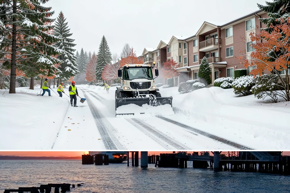 Roof Access Snow Clearing in Edmonds, Snohomish County, WA - Roof access clearing is most needed after the heavy, wet snowfalls that occasionally blanket the lowlands from December through...