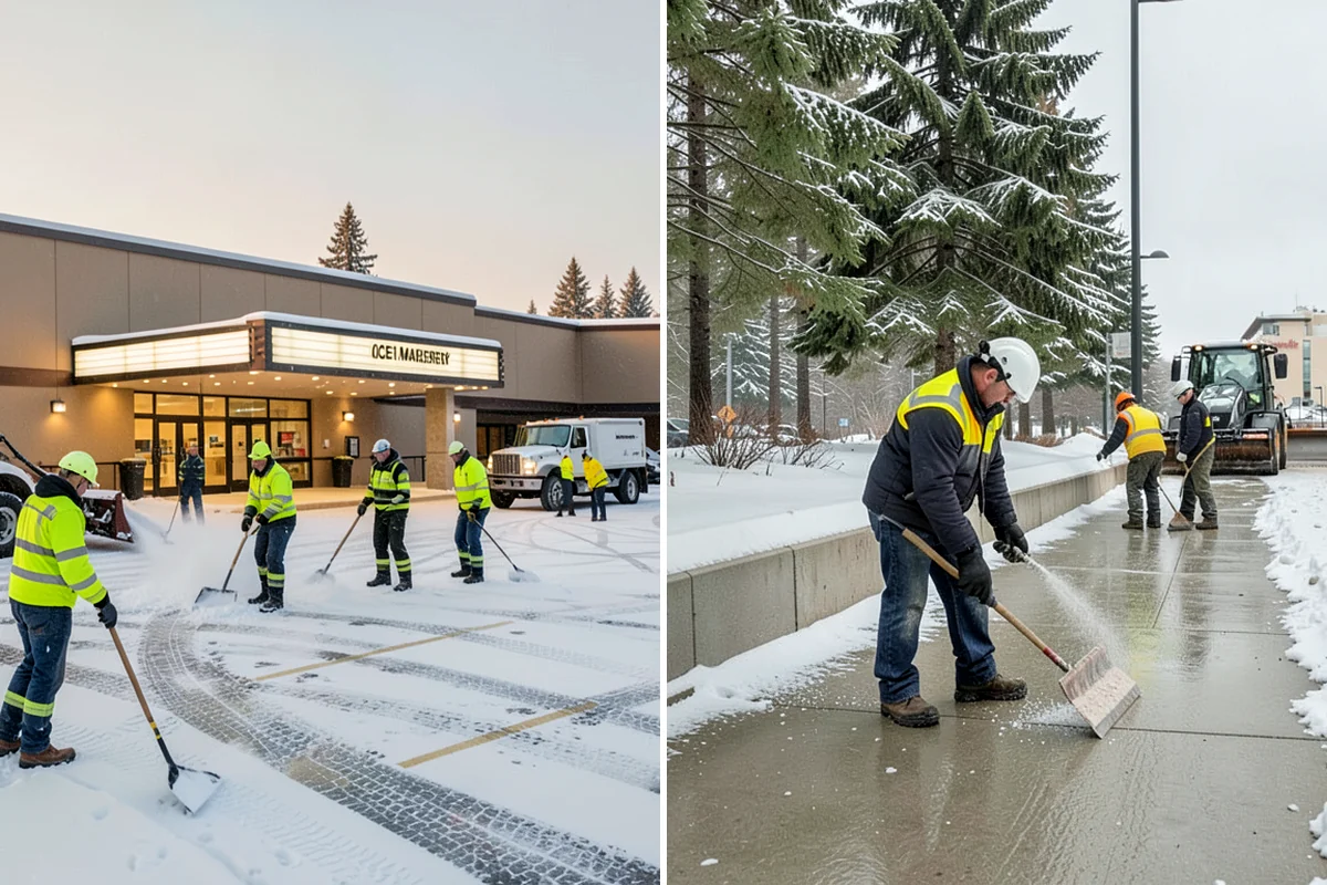 Roof Access Snow Clearing in Federal Way, King County, WA - We assess the access route, ladder, and hatch condition