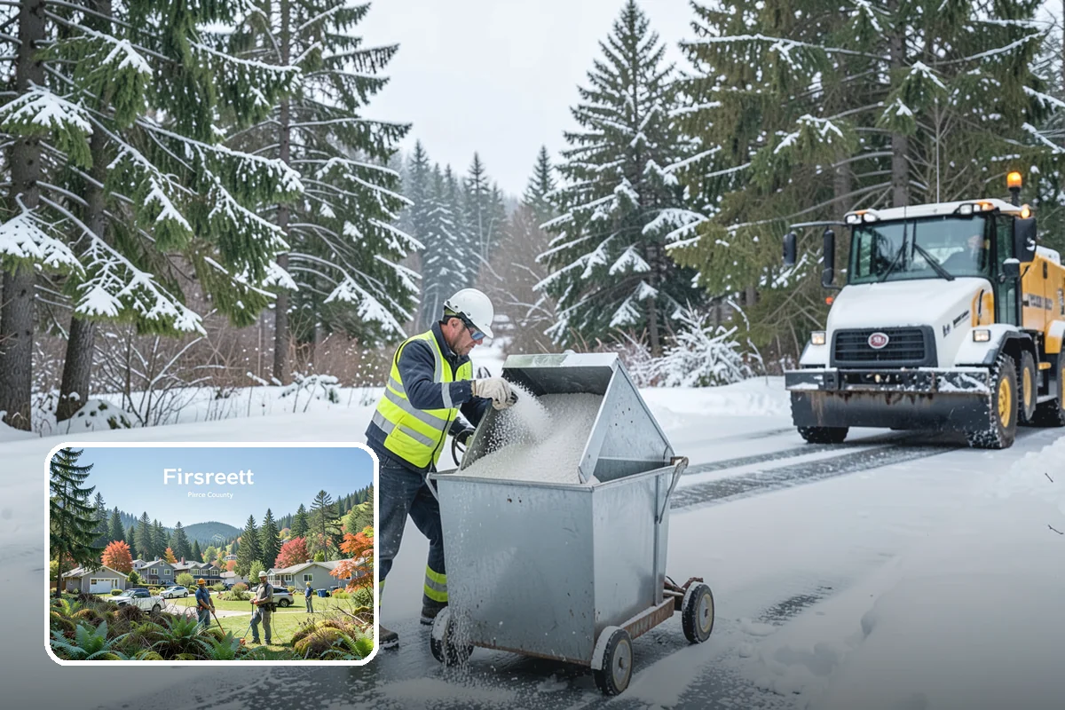 Roof Access Snow Clearing in Fircrest, Pierce County, WA - Keeps rooftop equipment serviceable through winter