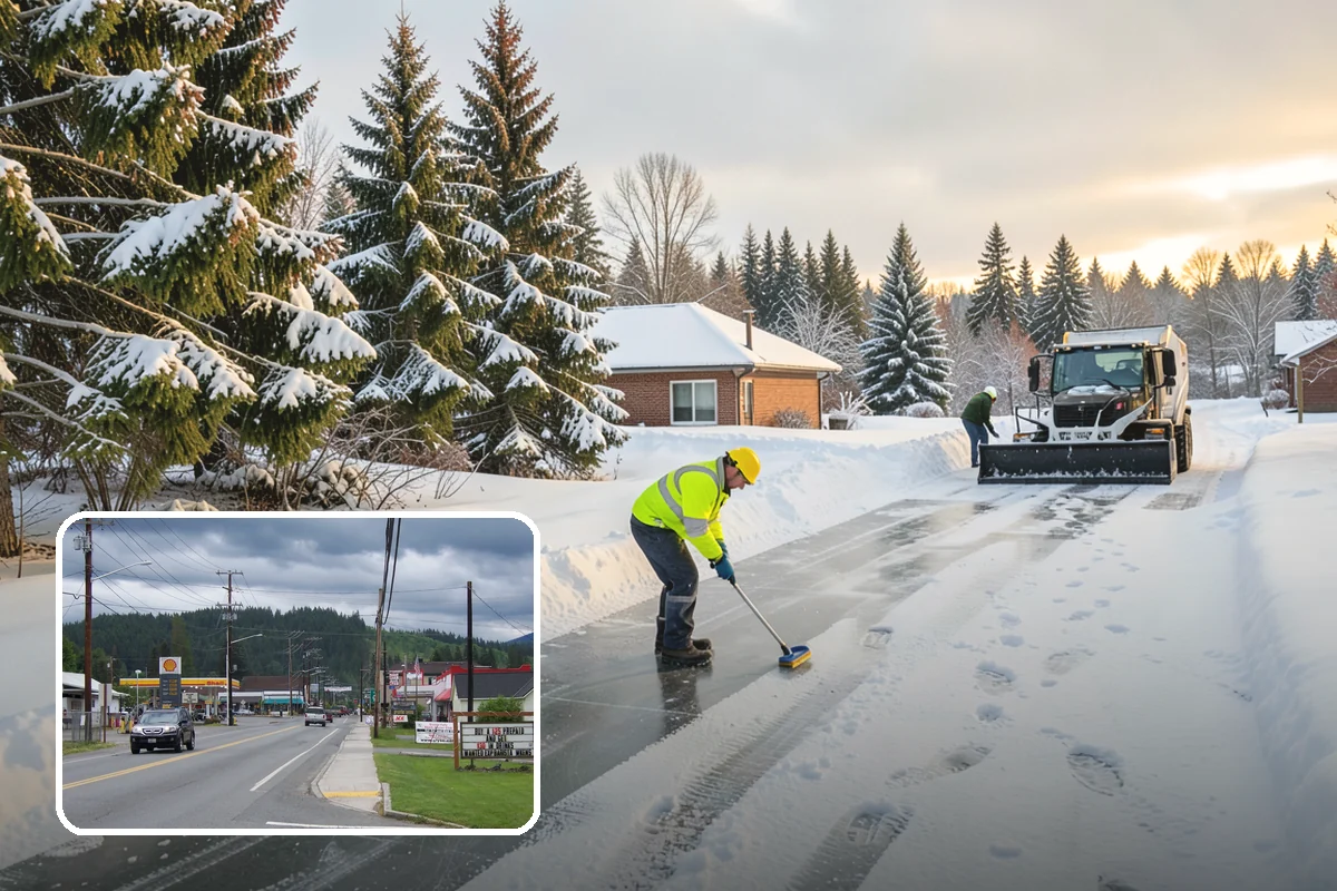 Roof Access Snow Clearing in Granite Falls, Snohomish County, WA - Keeps rooftop equipment serviceable through winter