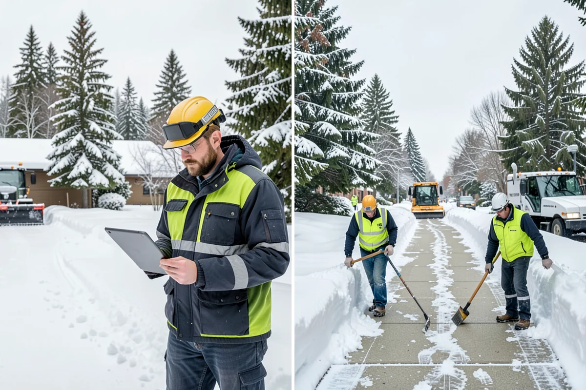 Roof Access Snow Clearing in Hunts Point, King County, WA - We assess the access route, ladder, and hatch condition