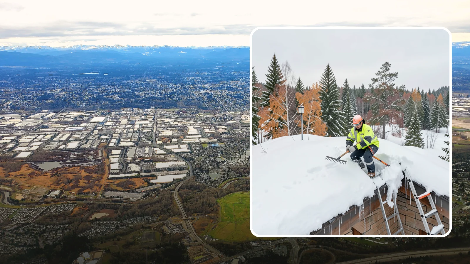 Roof Access Snow Clearing in Kent, King County, WA - We clear snow from rooftop access points, ladders, and hatches so maintenance and emergency crews can safely reach equipment...