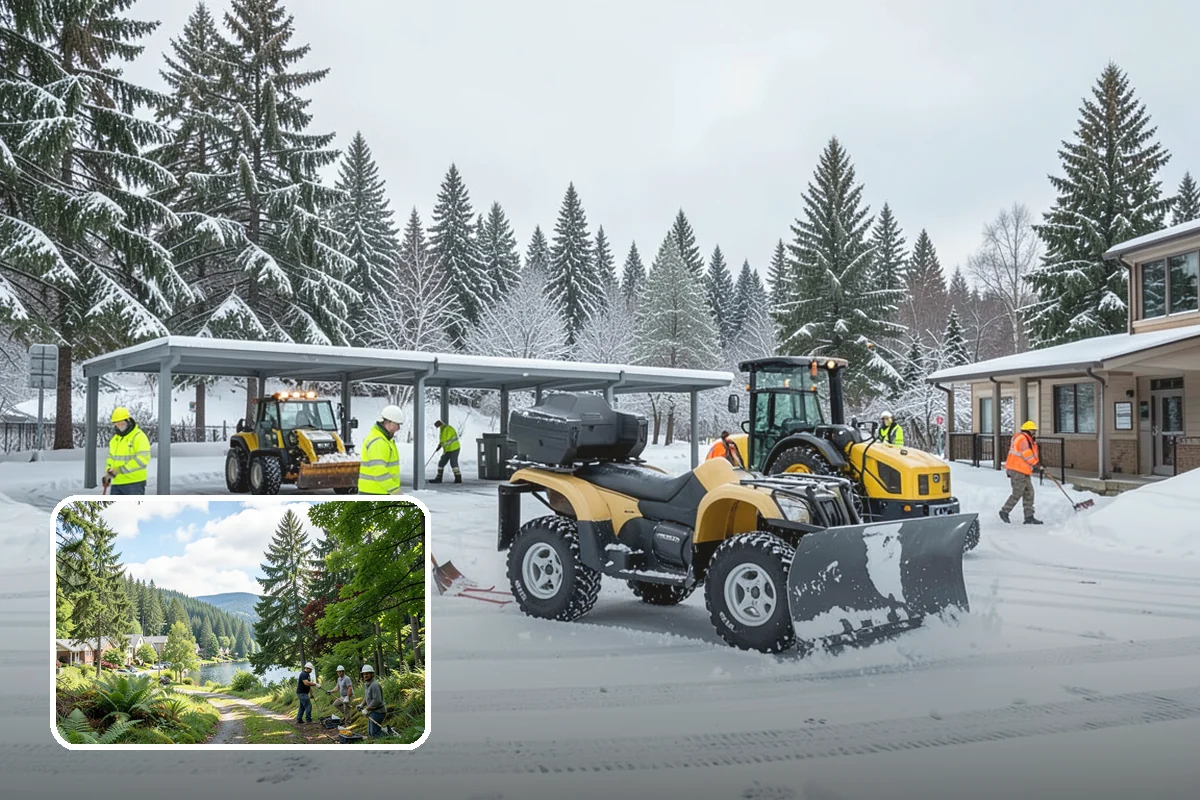 Roof Access Snow Clearing in Lake Forest Park, King County, WA - Keeps rooftop equipment serviceable through winter
