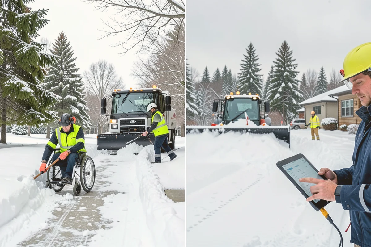 Roof Access Snow Clearing in Lynnwood, Snohomish County, WA - We assess the access route, ladder, and hatch condition