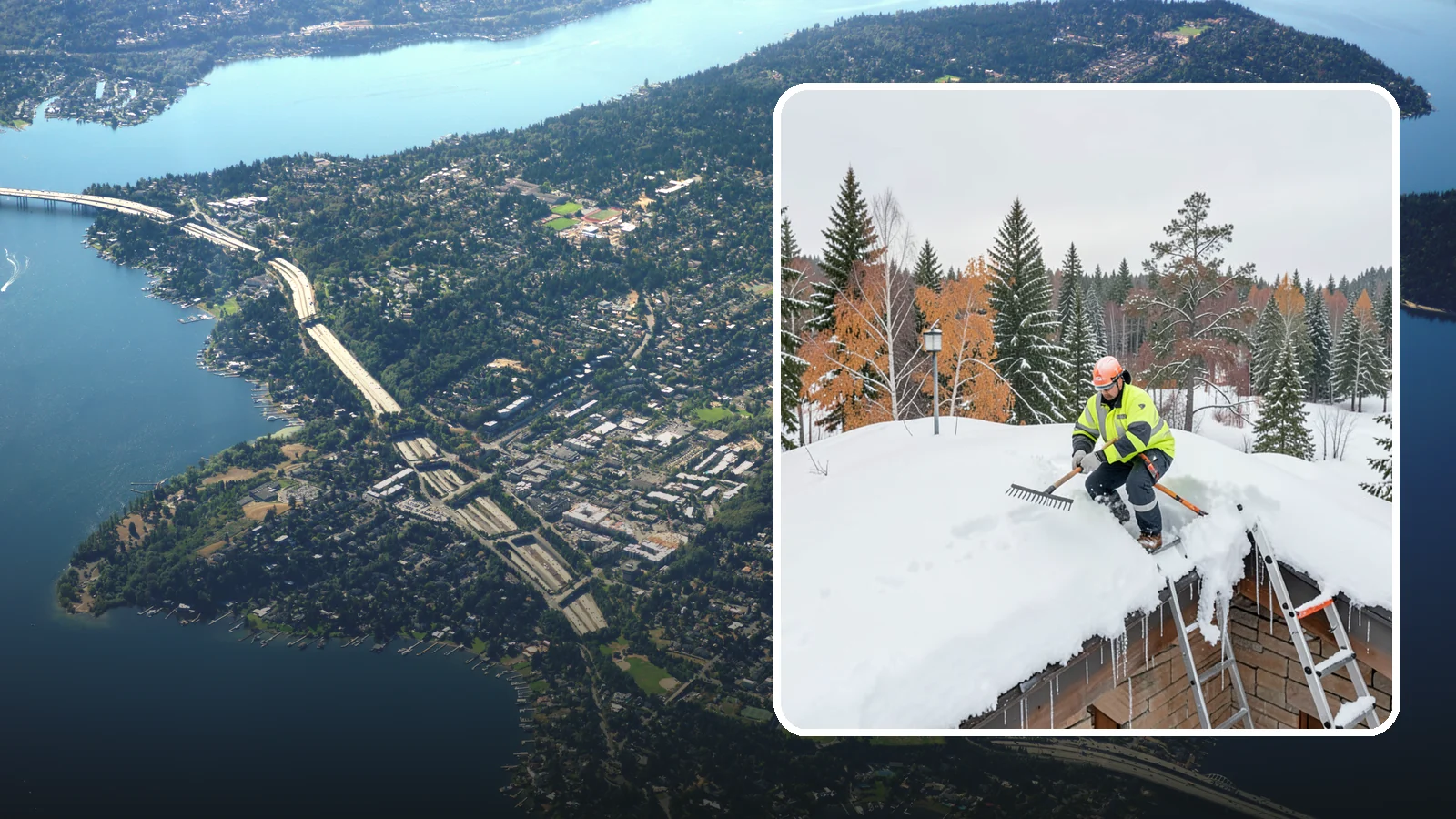 Roof Access Snow Clearing in Mercer Island, King County, WA - We clear snow from rooftop access points, ladders, and hatches so maintenance and emergency crews can safely reach equipment...