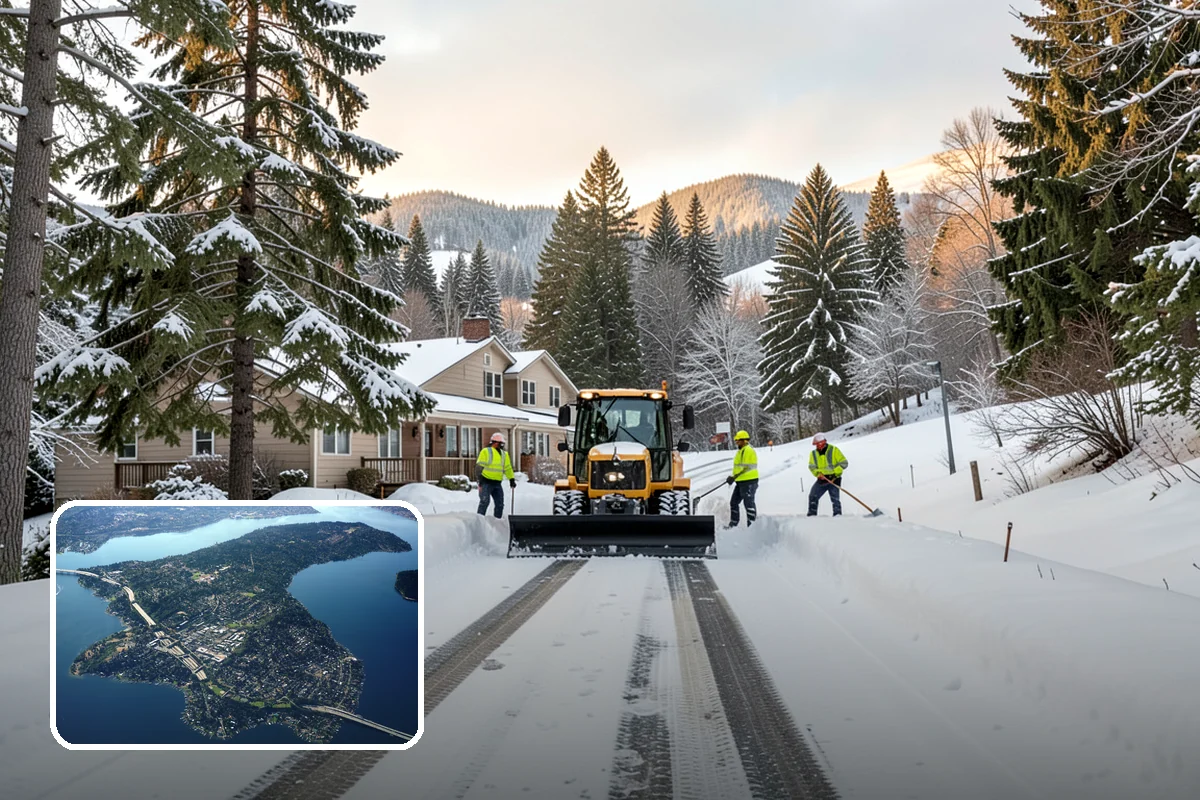 Roof Access Snow Clearing in Mercer Island, King County, WA - Keeps rooftop equipment serviceable through winter