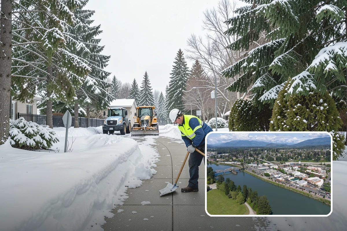 Roof Access Snow Clearing in Mount Vernon, Skagit County, WA - Keeps rooftop equipment serviceable through winter
