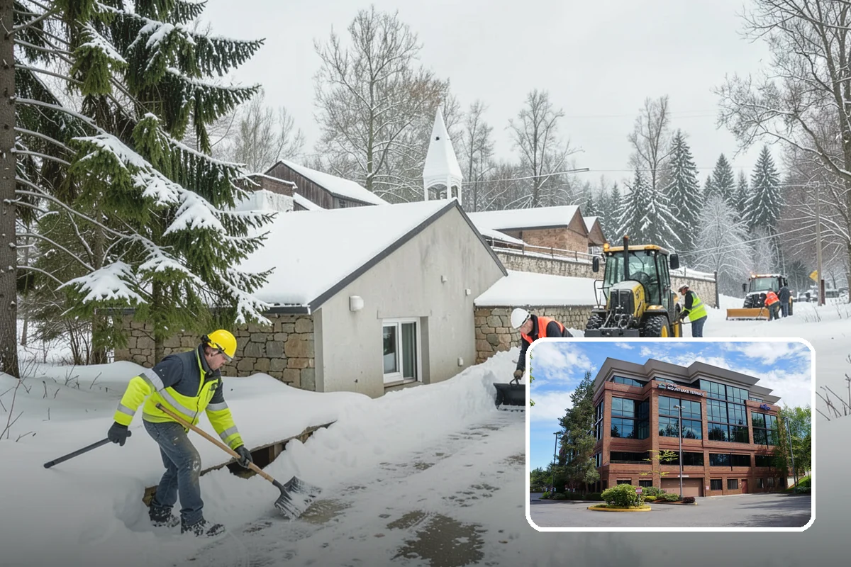 Roof Access Snow Clearing in Mountlake Terrace, Snohomish County, WA - Keeps rooftop equipment serviceable through winter