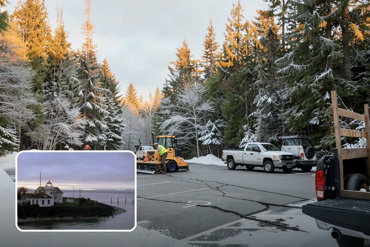 Roof Access Snow Clearing in Mukilteo, Snohomish County, WA - Keeps rooftop equipment serviceable through winter