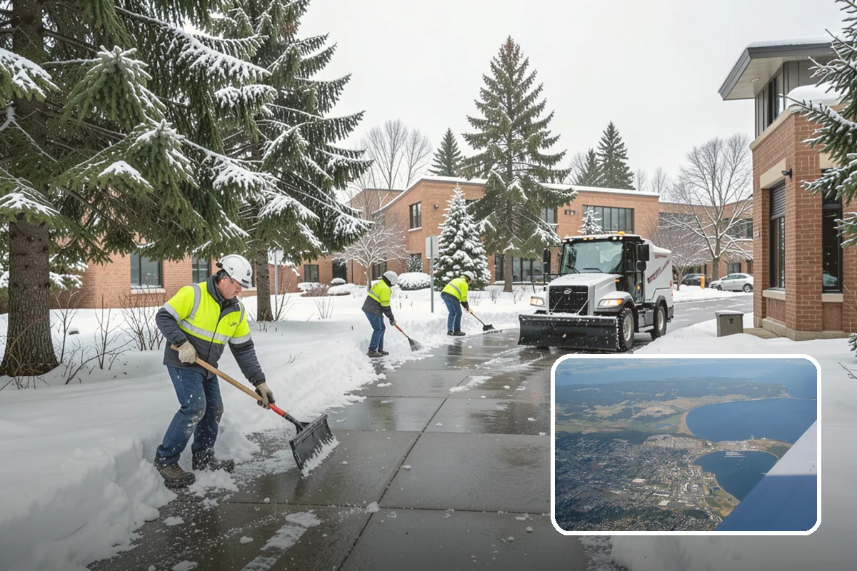 Roof Access Snow Clearing in Oak Harbor, Island County, WA - Keeps rooftop equipment serviceable through winter