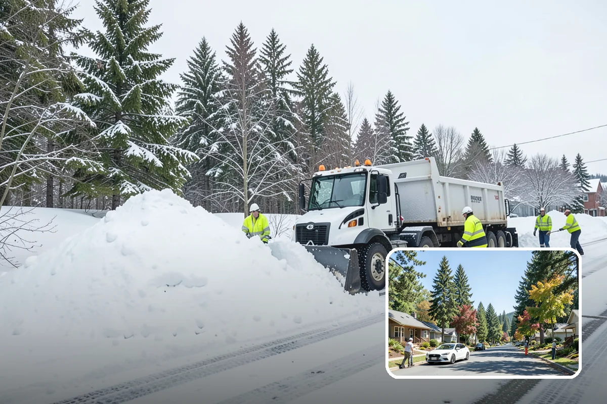 Roof Access Snow Clearing in Orting, Pierce County, WA - Keeps rooftop equipment serviceable through winter