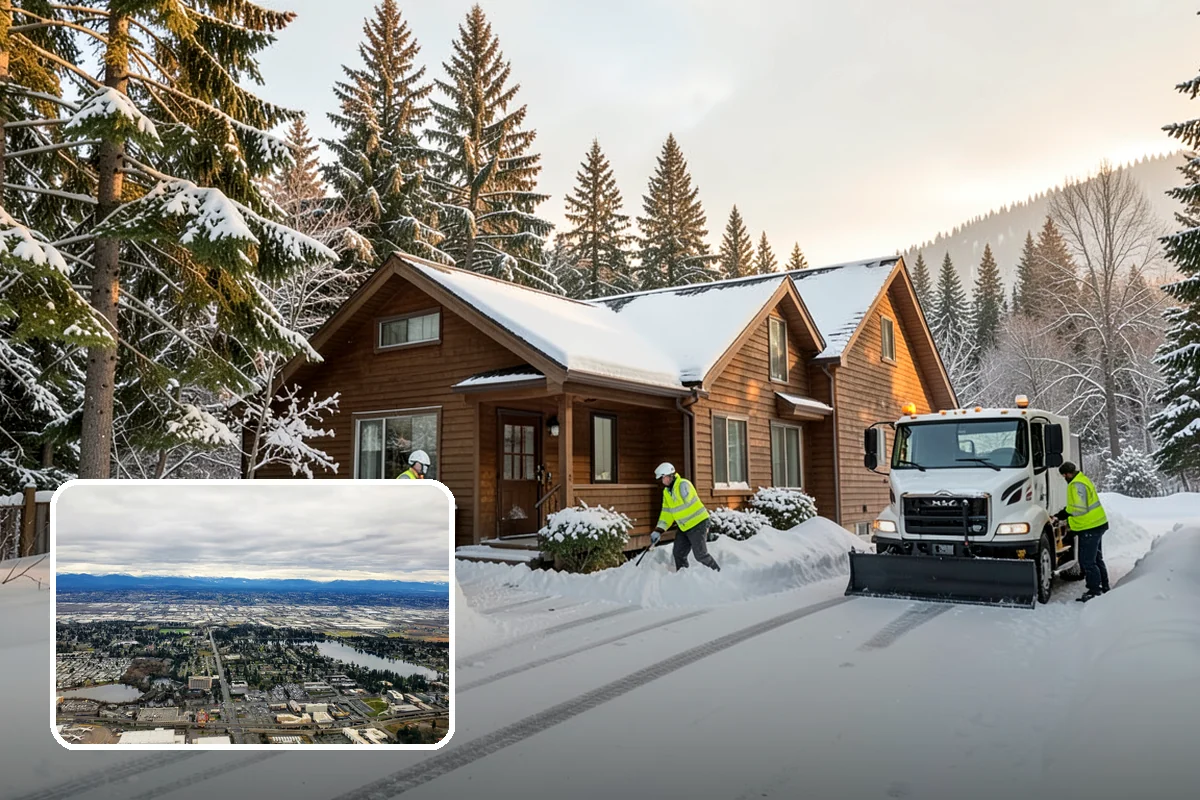 Roof Access Snow Clearing in SeaTac, King County, WA - Keeps rooftop equipment serviceable through winter