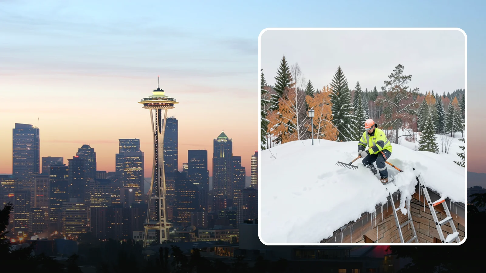 Roof Access Snow Clearing in Seattle, King County, WA - We clear snow from rooftop access points, ladders, and hatches so maintenance and emergency crews can safely reach equipment...