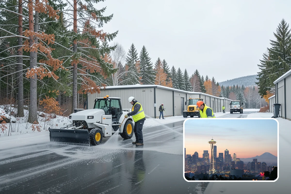 Roof Access Snow Clearing in Seattle, King County, WA - Keeps rooftop equipment serviceable through winter