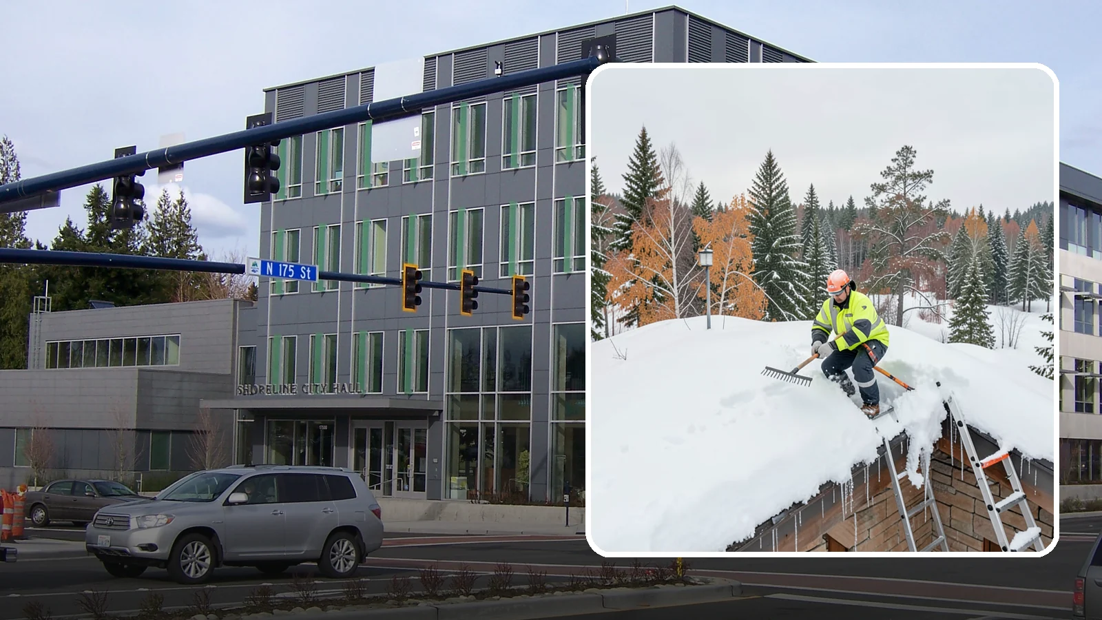 Roof Access Snow Clearing in Shoreline, King County, WA - We clear snow from rooftop access points, ladders, and hatches so maintenance and emergency crews can safely reach equipment...
