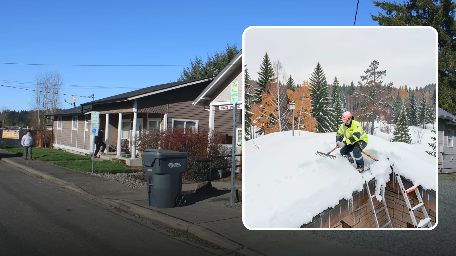 Roof Access Snow Clearing in South Prairie, Pierce County, WA - We clear snow from rooftop access points, ladders, and hatches so maintenance and emergency crews can safely reach equipment...