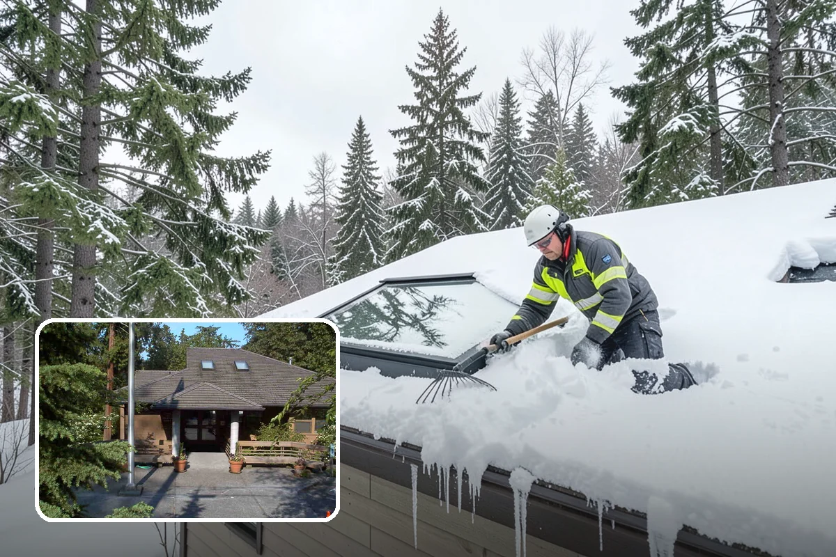 Roof Access Snow Clearing in Yarrow Point, King County, WA - Keeps rooftop equipment serviceable through winter