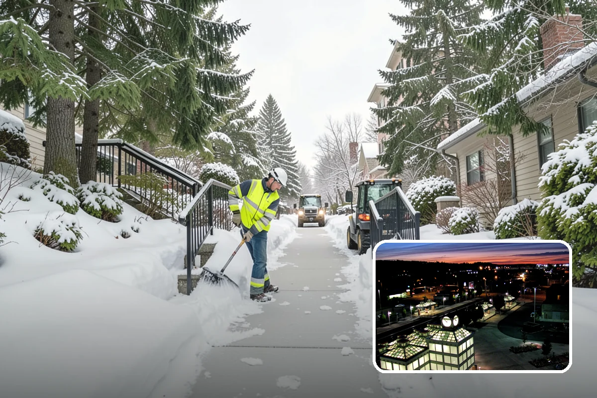 Roof Edge Clearing in Auburn, King County, WA - Removes falling-snow and icicle hazards over entrances