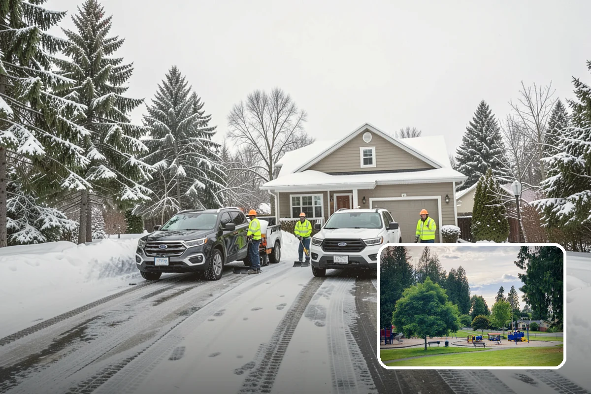 Roof Edge Clearing in Bonney Lake, Pierce County, WA - Removes falling-snow and icicle hazards over entrances
