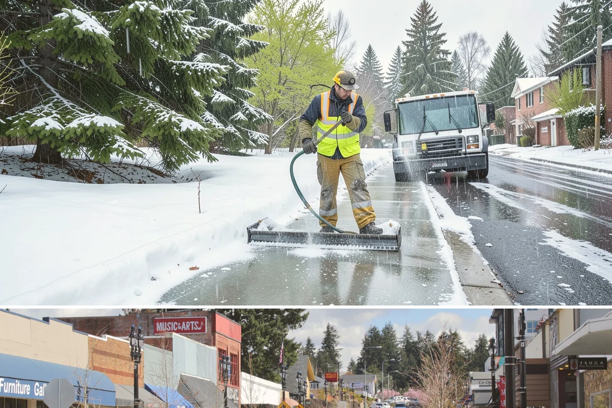 Roof Edge Clearing in Bothell, King County, WA - Roof edge clearing matters most during thaws when warming loosens snow and icicles over the entrances people use every day.