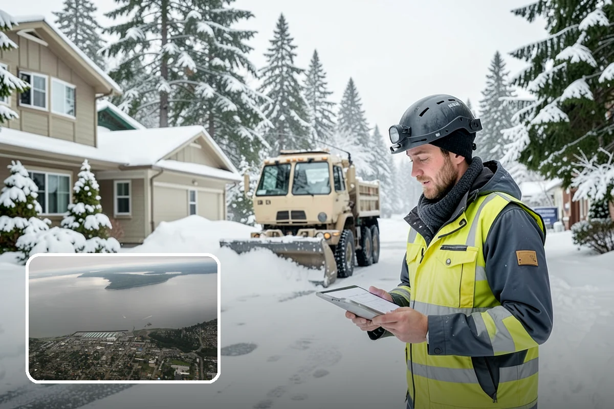 Roof Edge Clearing in Des Moines, King County, WA - Removes falling-snow and icicle hazards over entrances
