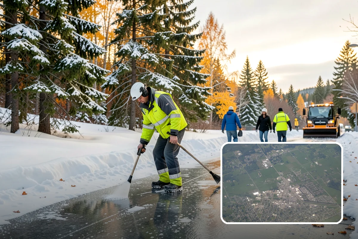 Roof Edge Clearing in Enumclaw, King County, WA - Removes falling-snow and icicle hazards over entrances