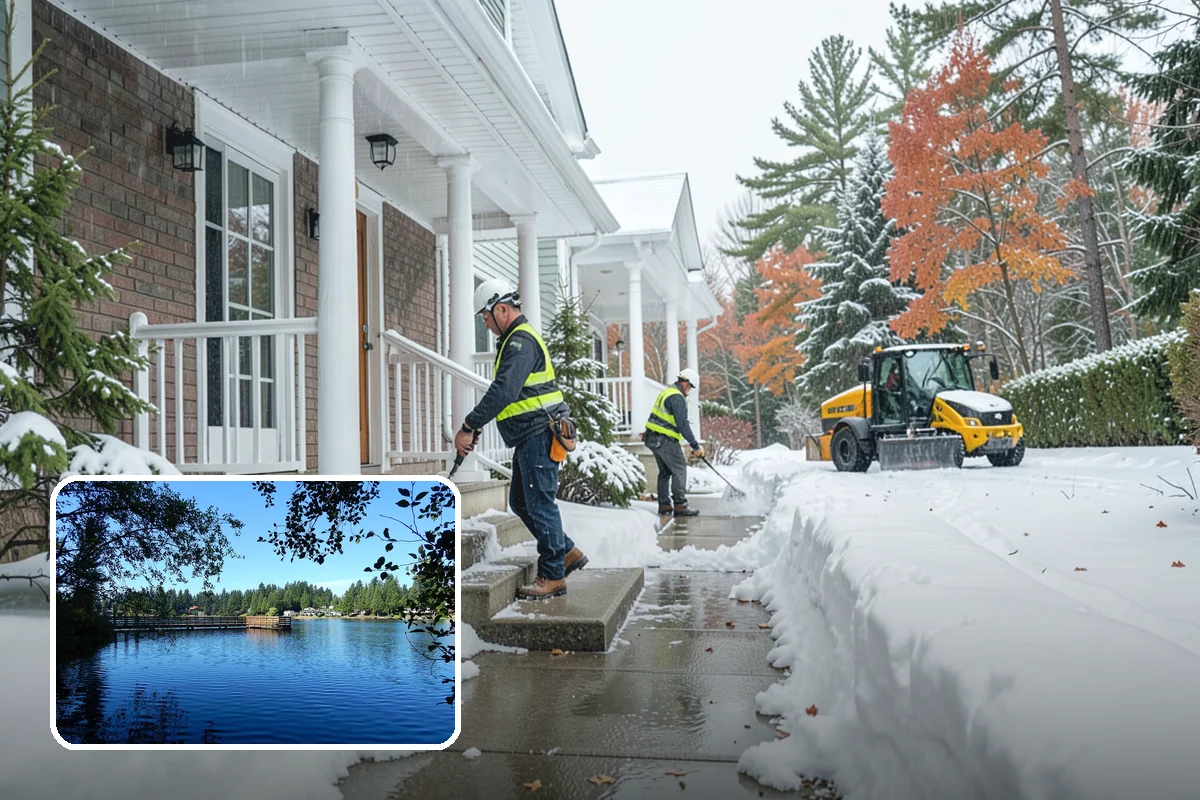 Roof Edge Clearing in Federal Way, King County, WA - Removes falling-snow and icicle hazards over entrances