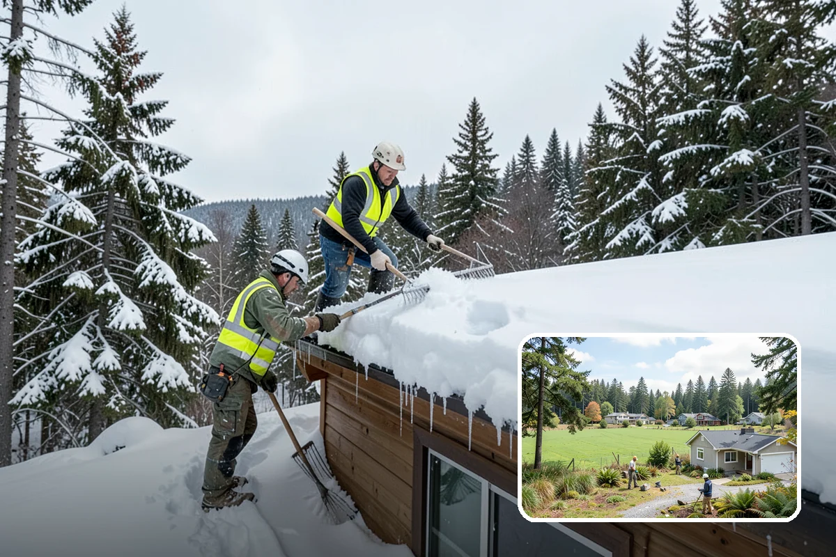 Roof Edge Clearing in Lyman, Skagit County, WA - Removes falling-snow and icicle hazards over entrances