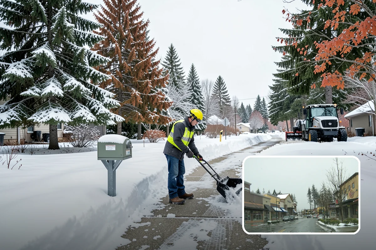 Roof Edge Clearing in Mill Creek, Snohomish County, WA - Removes falling-snow and icicle hazards over entrances