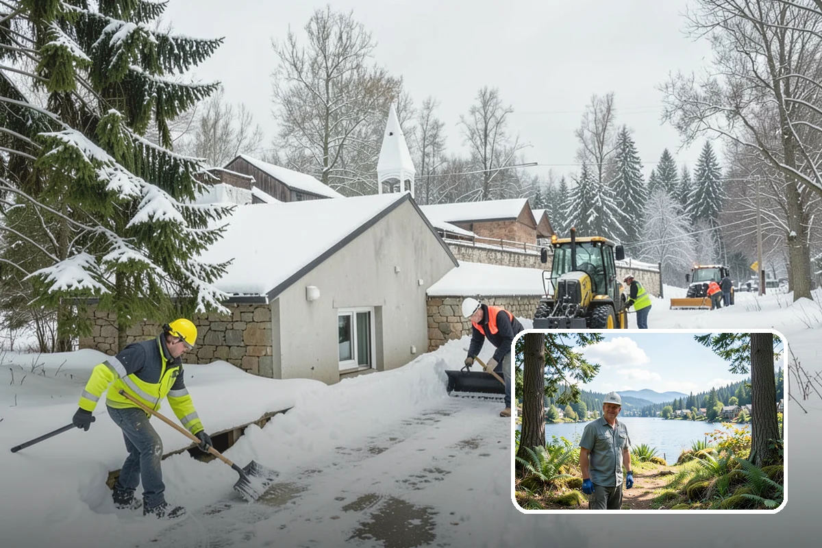 Roof Edge Clearing in Milton, King County, WA - Removes falling-snow and icicle hazards over entrances