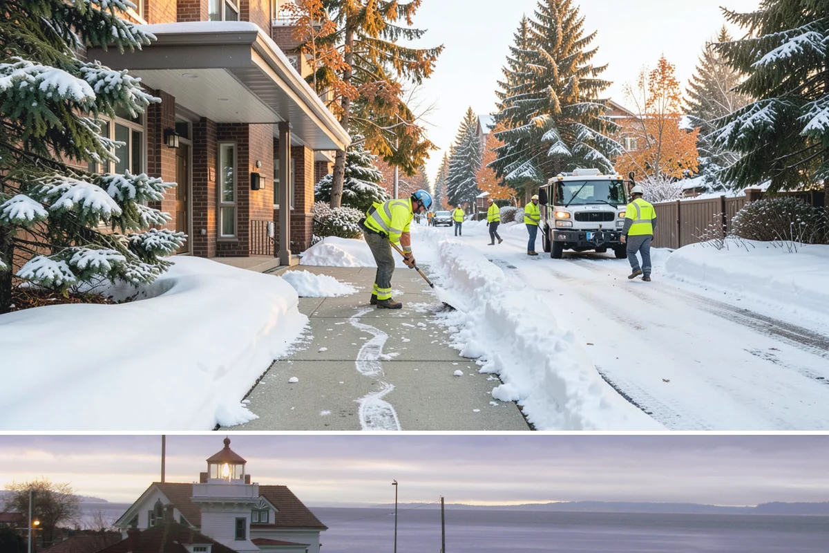 Roof Edge Clearing in Mukilteo, Snohomish County, WA - Roof edge clearing matters most during thaws when warming loosens snow and icicles over the entrances people use every day.
