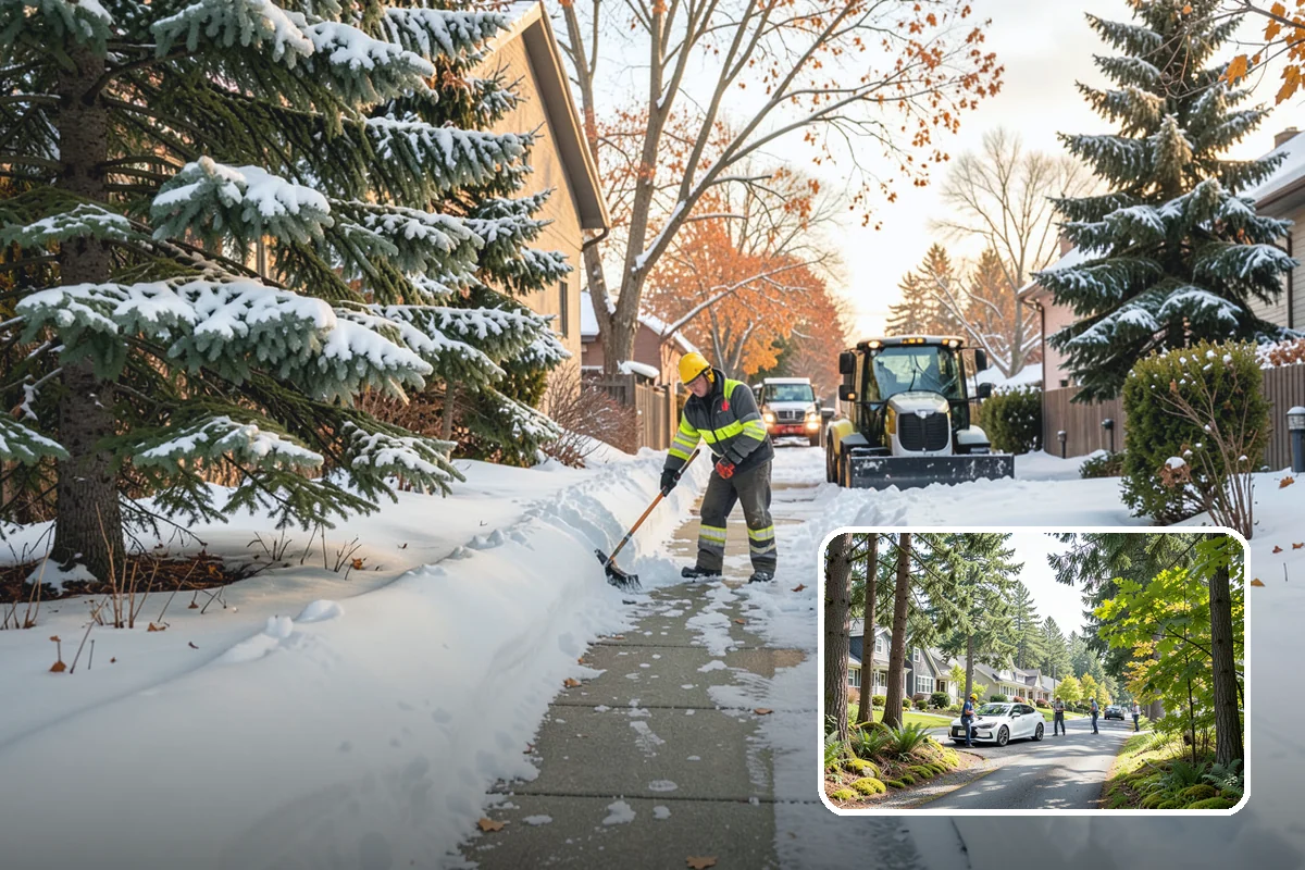 Roof Edge Clearing in Normandy Park, King County, WA - Removes falling-snow and icicle hazards over entrances