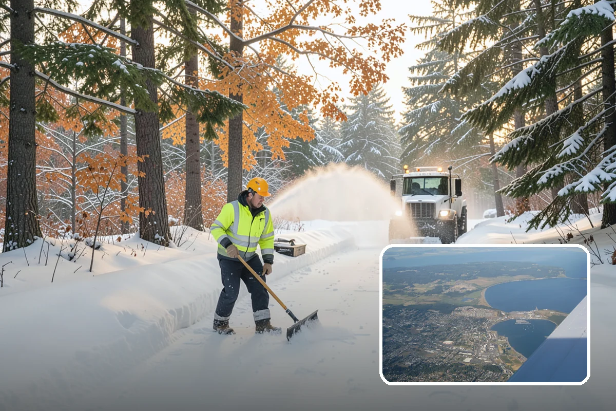 Roof Edge Clearing in Oak Harbor, Island County, WA - Removes falling-snow and icicle hazards over entrances