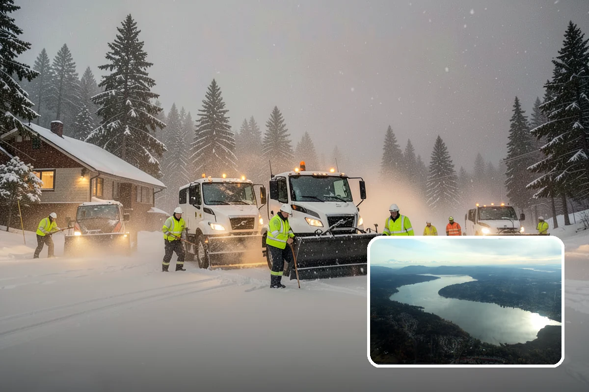 Roof Edge Clearing in Sammamish, King County, WA - Removes falling-snow and icicle hazards over entrances
