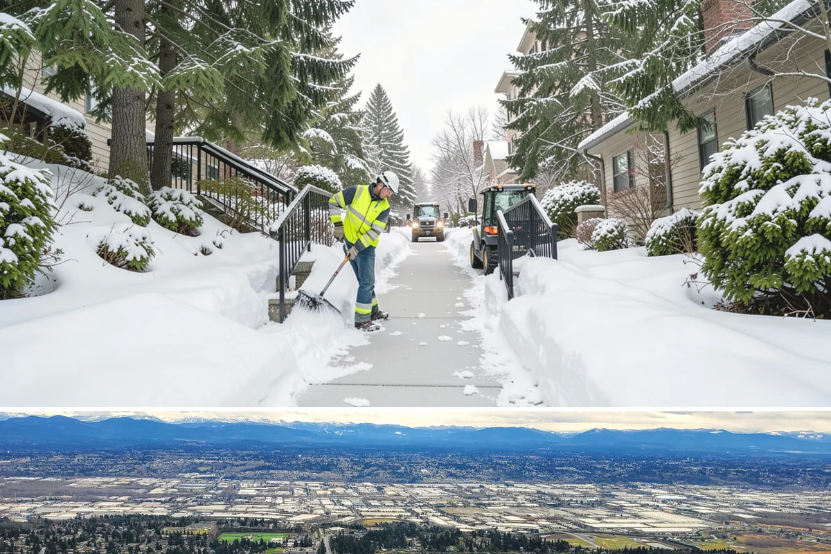 Roof Edge Clearing in SeaTac, King County, WA - Roof edge clearing matters most during thaws when warming loosens snow and icicles over the entrances people use every day.