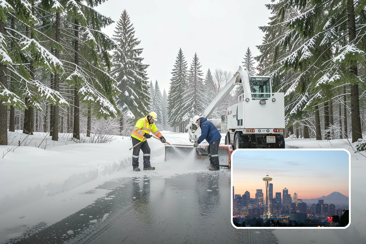 Roof Edge Clearing in Seattle, King County, WA - Removes falling-snow and icicle hazards over entrances