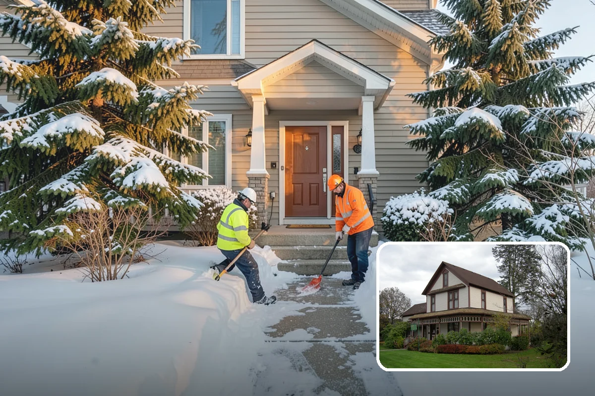 Roof Edge Clearing in Sumner, Pierce County, WA - Removes falling-snow and icicle hazards over entrances