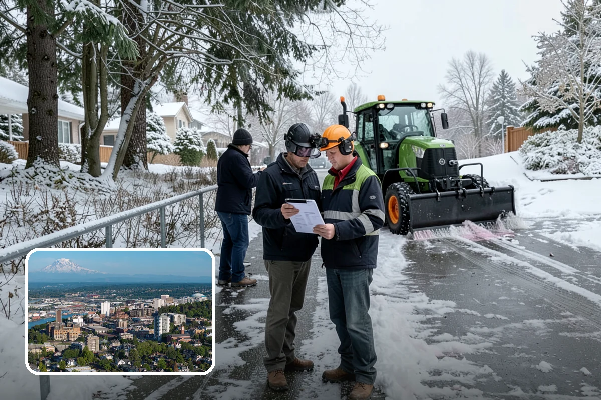Roof Edge Clearing in Tacoma, Pierce County, WA - Removes falling-snow and icicle hazards over entrances