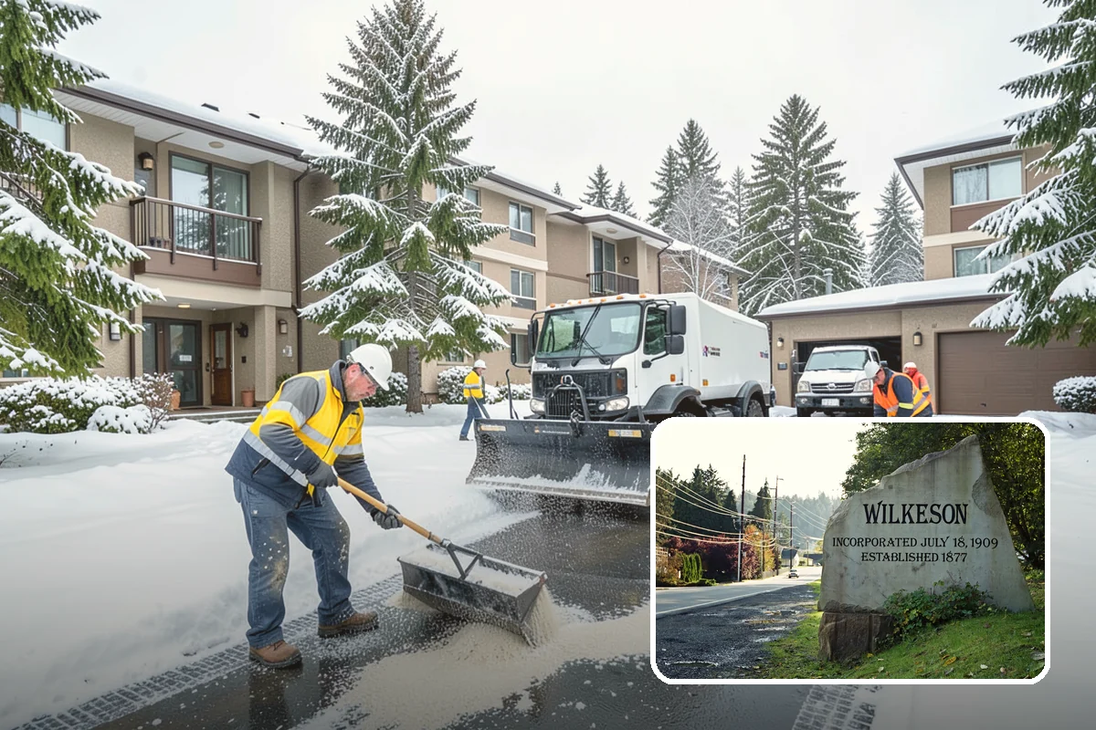 Roof Edge Clearing in Wilkeson, Pierce County, WA - Removes falling-snow and icicle hazards over entrances