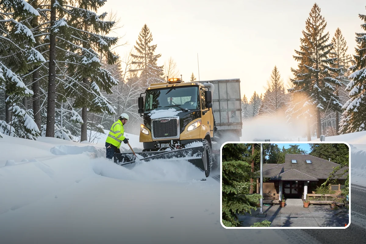 Roof Edge Clearing in Yarrow Point, King County, WA - Removes falling-snow and icicle hazards over entrances