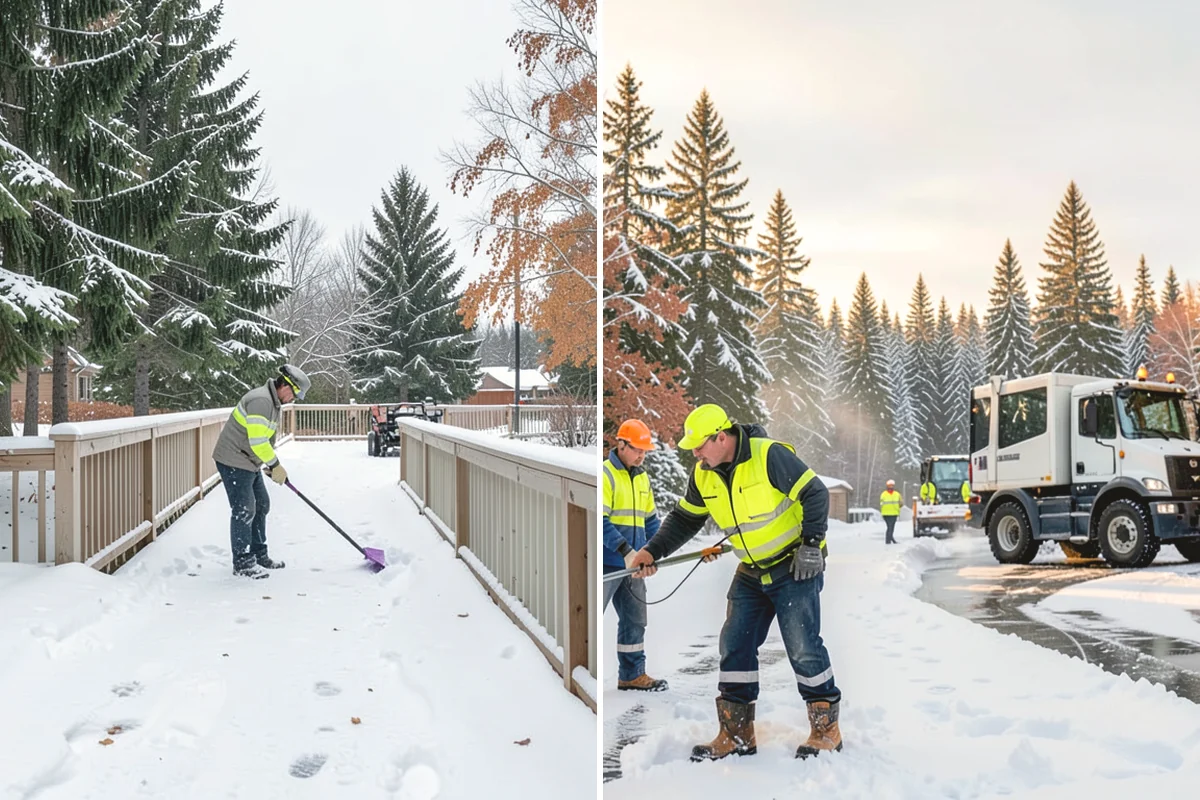 Roof Raking in Anacortes, Skagit County, WA - Set up an extension rake safely on the ground