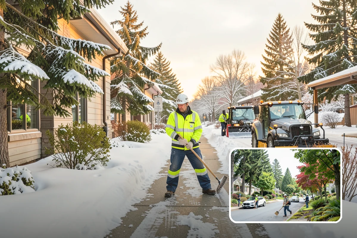 Roof Raking in Beaux Arts Village, King County, WA - Removes the eave snow that feeds ice dams