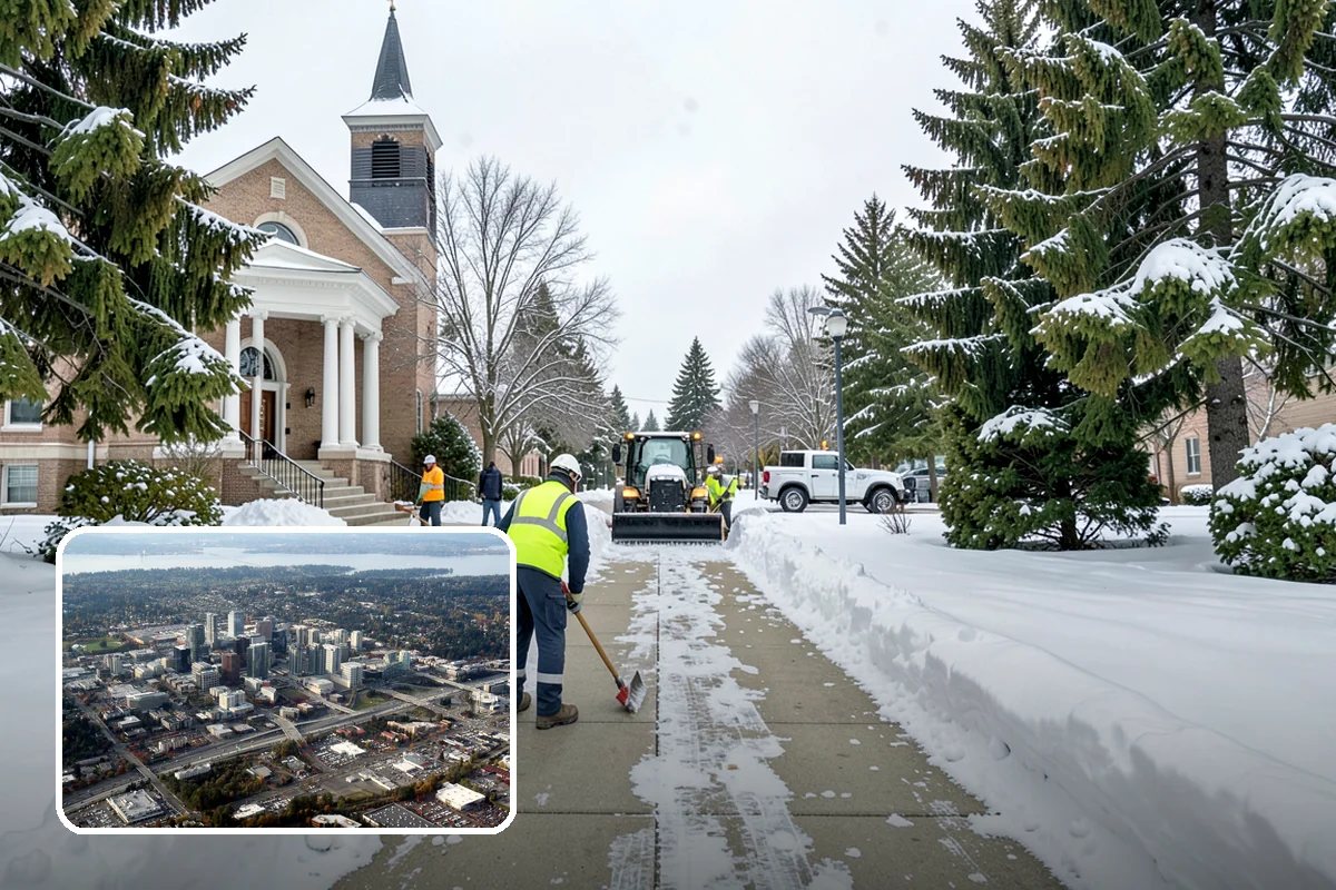 Roof Raking in Bellevue, King County, WA - Removes the eave snow that feeds ice dams